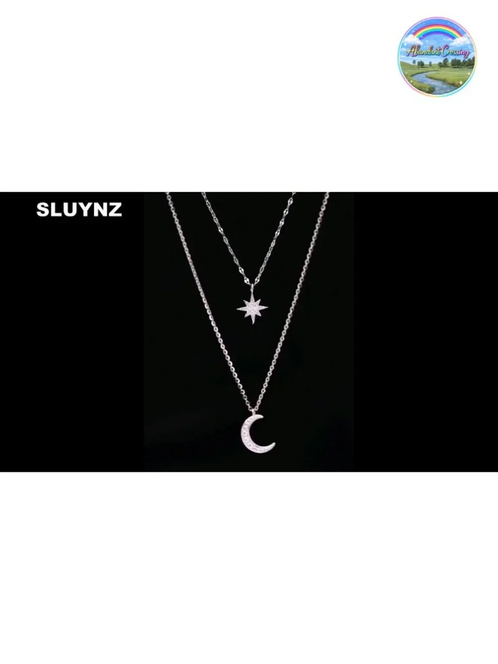 925 Sterling Silver Star Moon Layered Choker Necklace